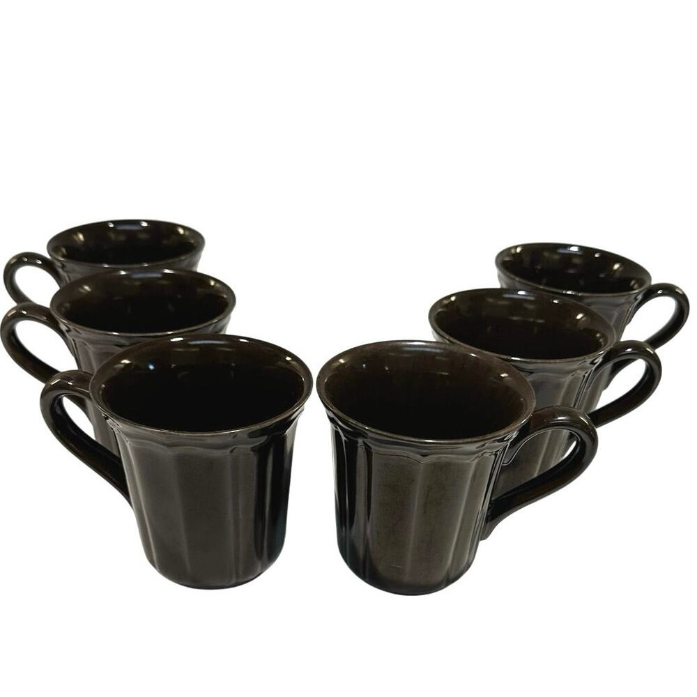 Noble Excellence Toscano Brown Coffee Tea Latte Mugs-Set of 6